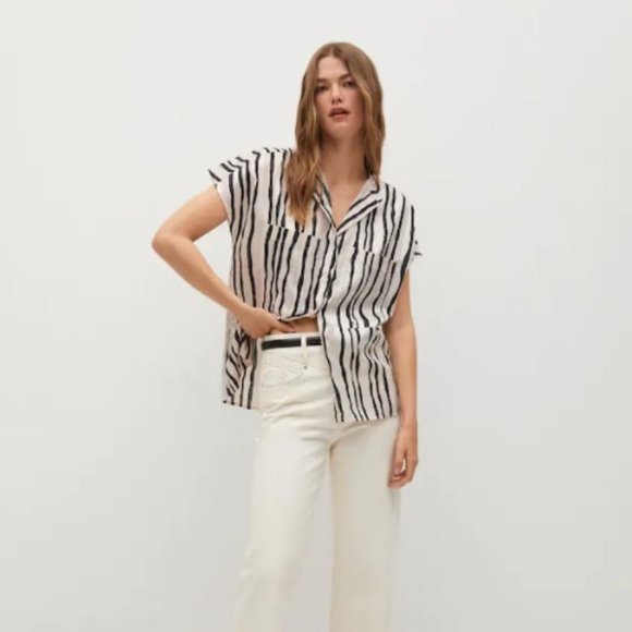 Mango Oversize striped shirt - Picture 2 of 4